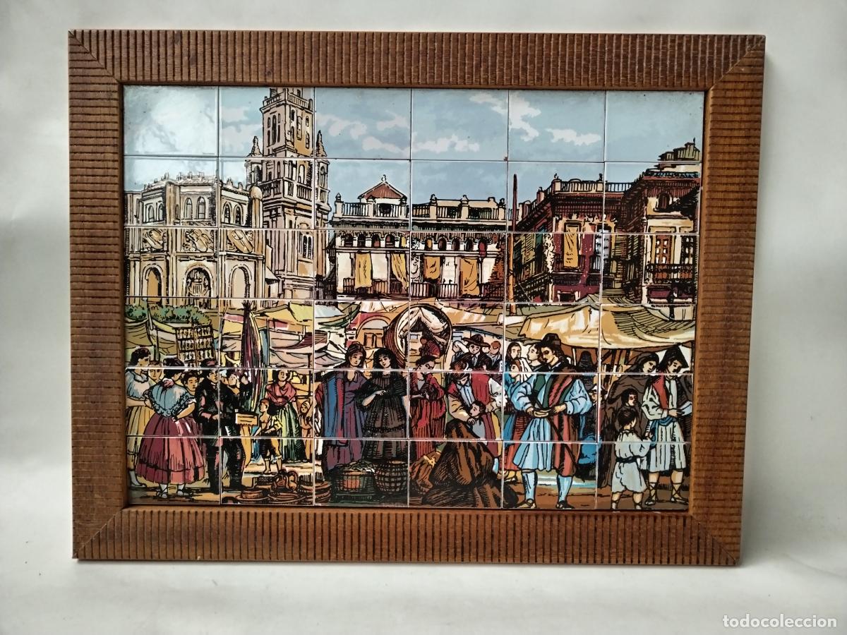 Antig&uuml;edades: cuadro azulejos, dia de mercado en murcia - Foto 1