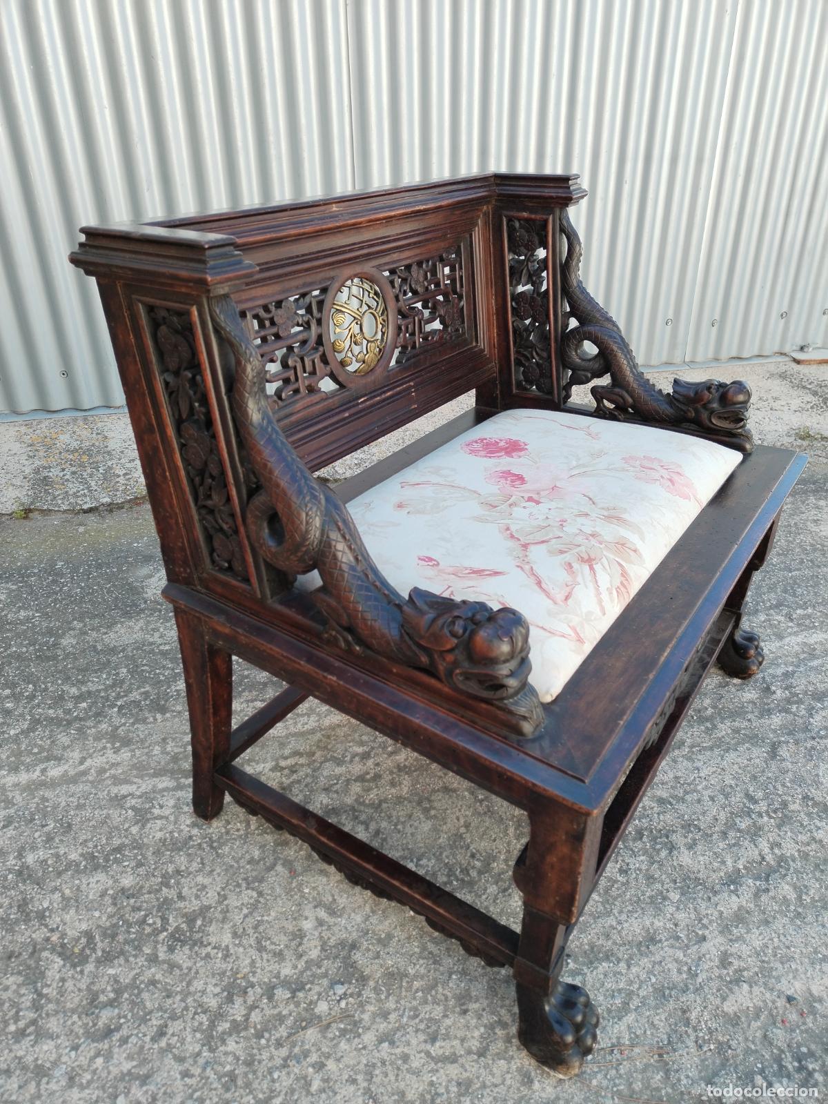 Antig&uuml;edades: sillon antiguo chino throne chair - Foto 7
