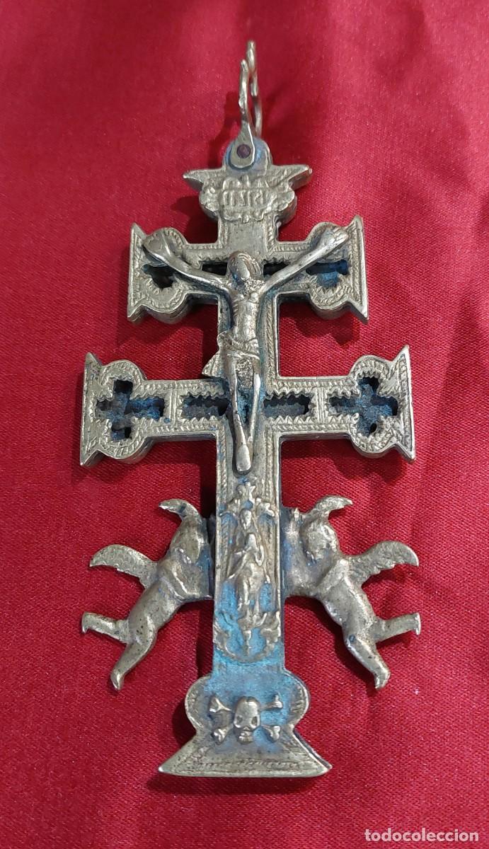 Antig&uuml;edades: Antigua Cruz de Caravaca de bronce - Foto 1