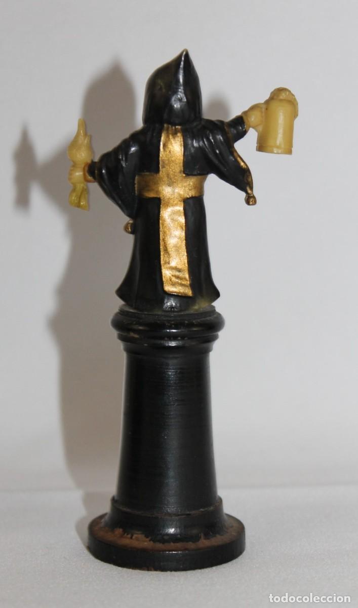 Antig&uuml;edades: Figura de celuloide con base de madera. Principios del siglo XX - Foto 3