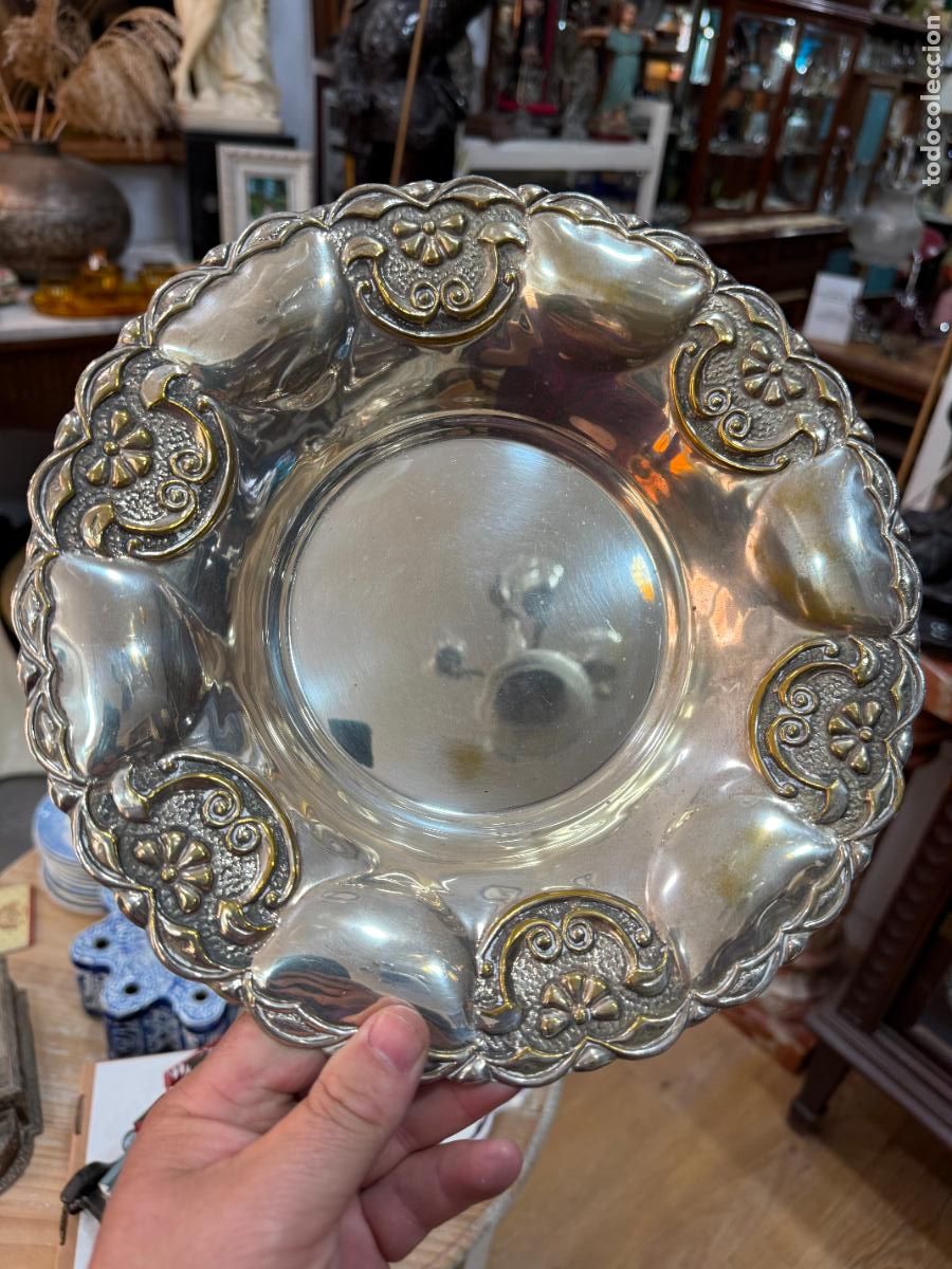 Antig&uuml;edades: BANDEJA DE ALPACA - MEDIDA 35 CM - Foto 1