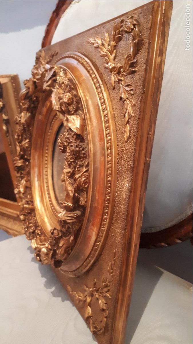 Antig&uuml;edades: Marco dorado siglo XIX. - Foto 3