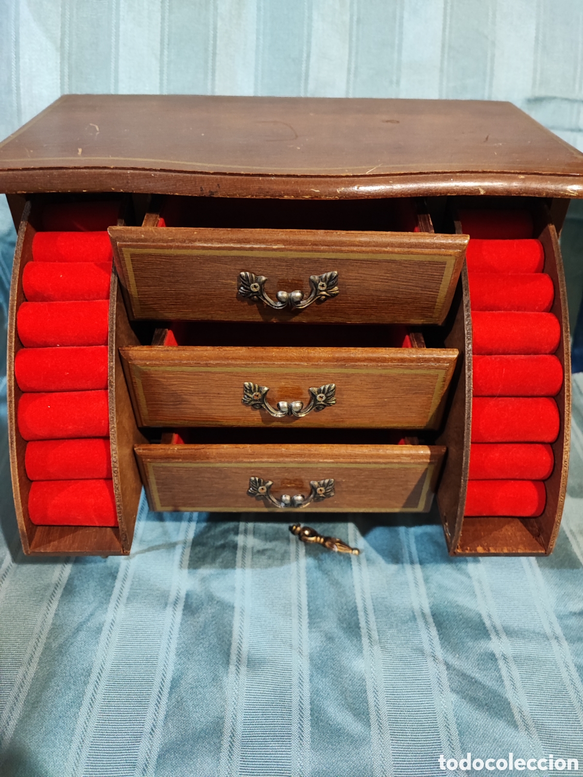 Antig&uuml;edades: Antiguo joyero madera para restaurar. - Foto 2
