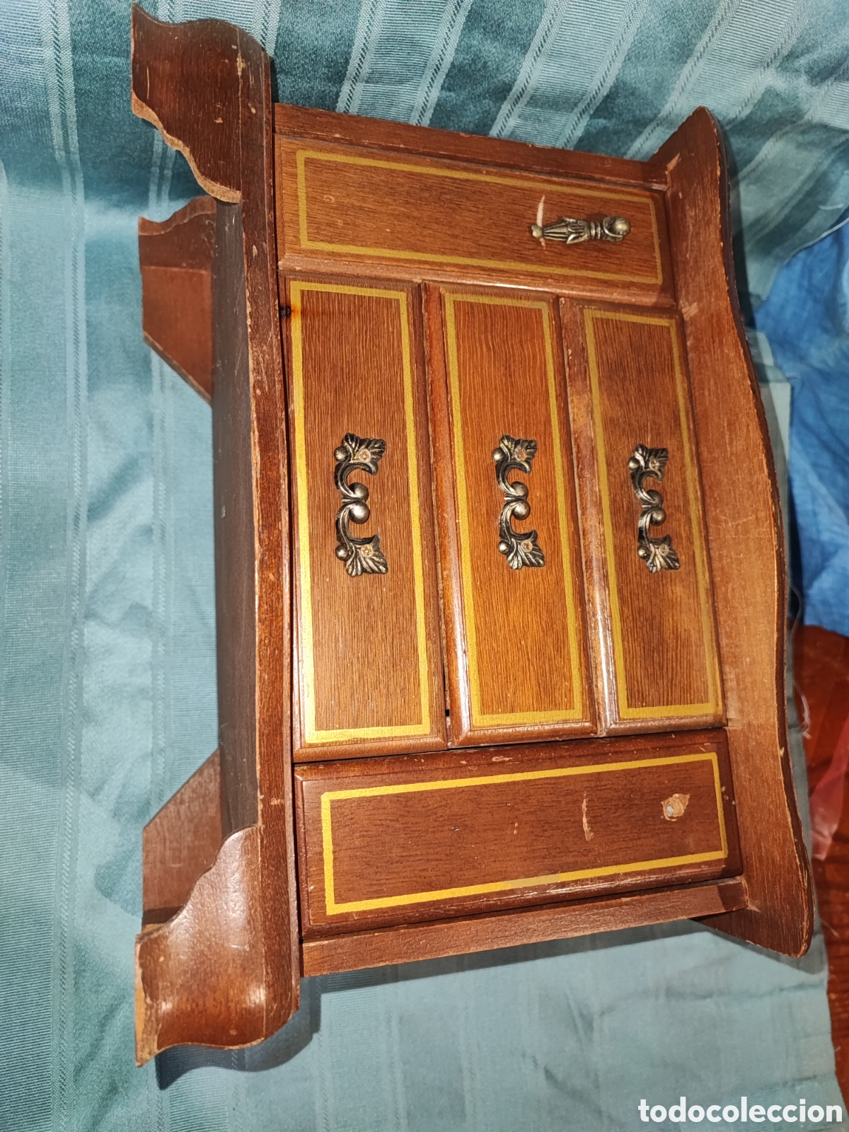 Antig&uuml;edades: Antiguo joyero madera para restaurar. - Foto 6