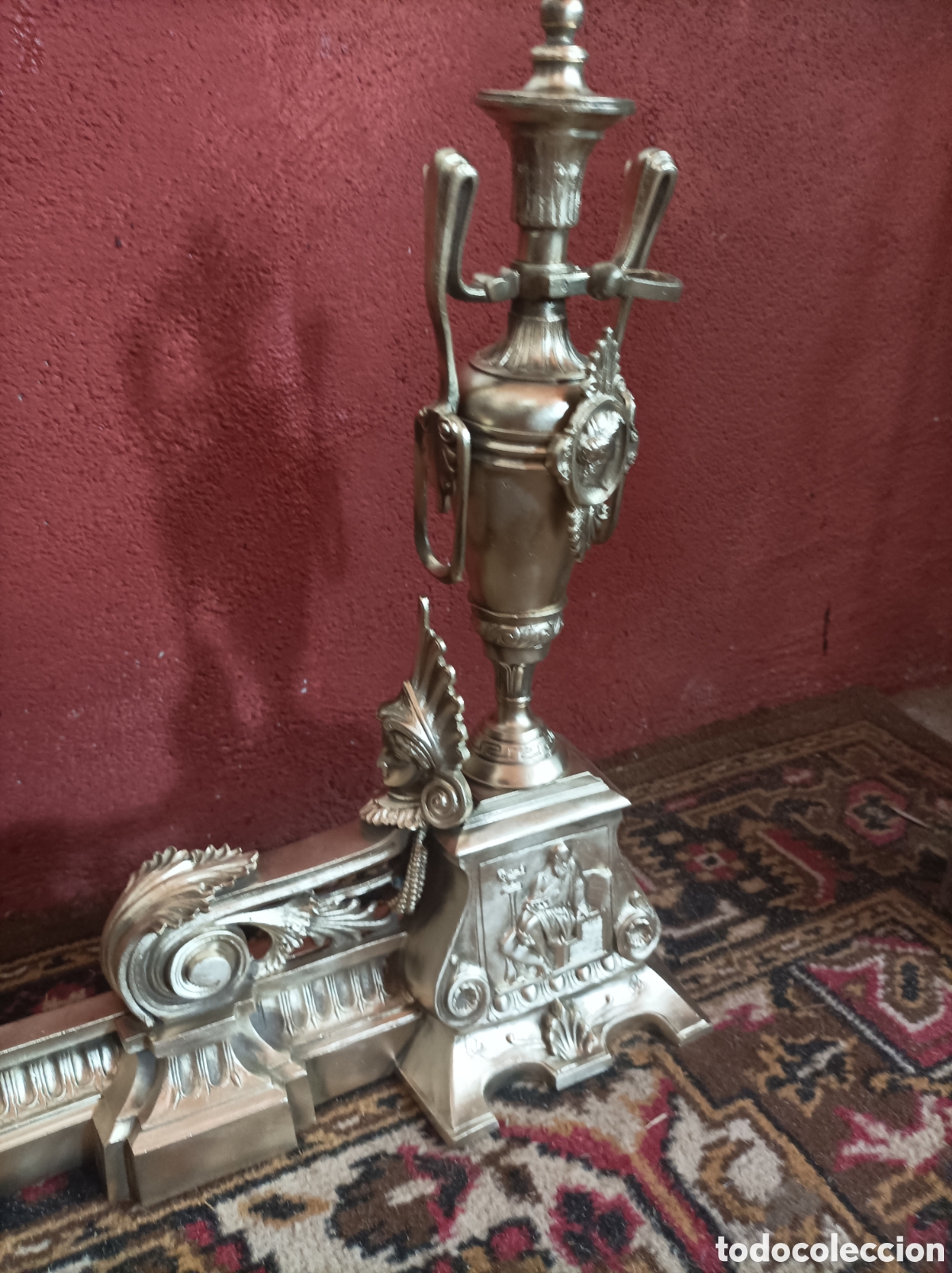 Antig&uuml;edades: Antig&uuml;o Frontal de chimenea de bronce - Foto 2