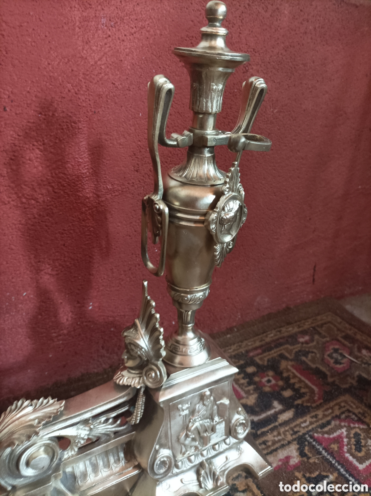 Antig&uuml;edades: Antig&uuml;o Frontal de chimenea de bronce - Foto 3
