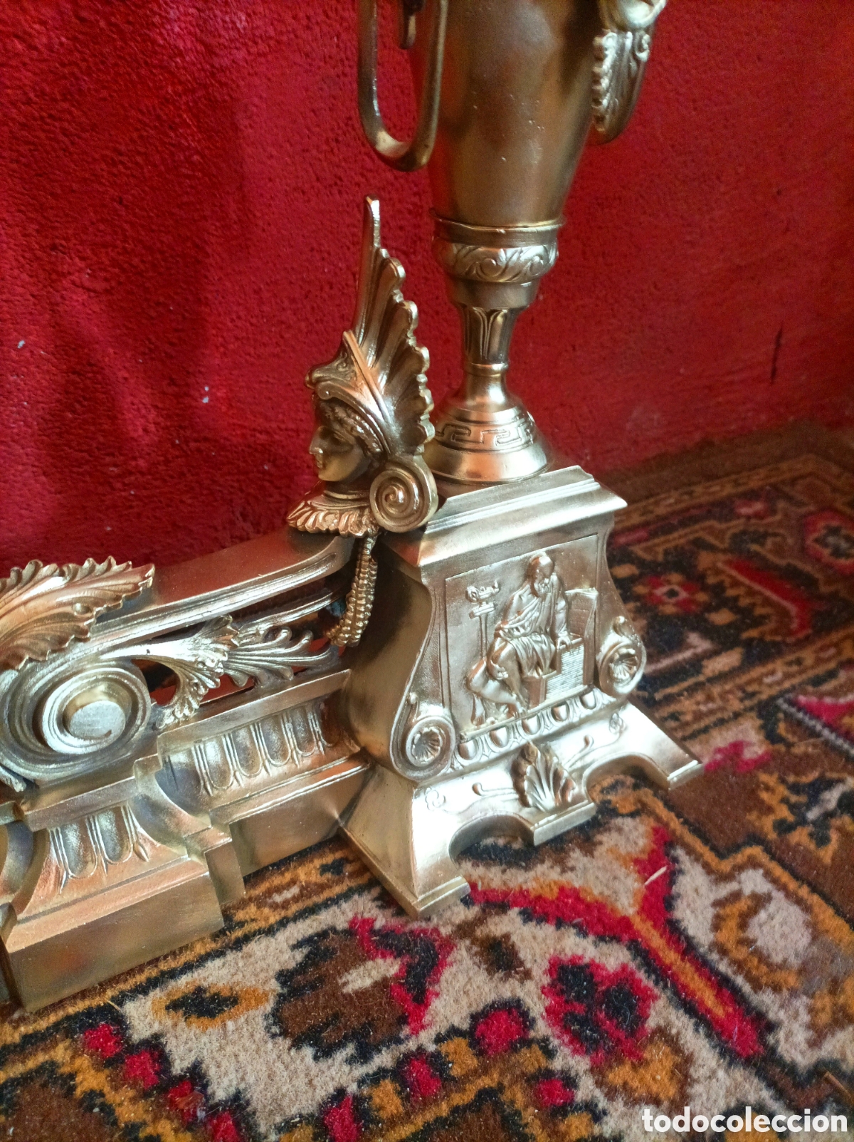 Antig&uuml;edades: Antig&uuml;o Frontal de chimenea de bronce - Foto 4