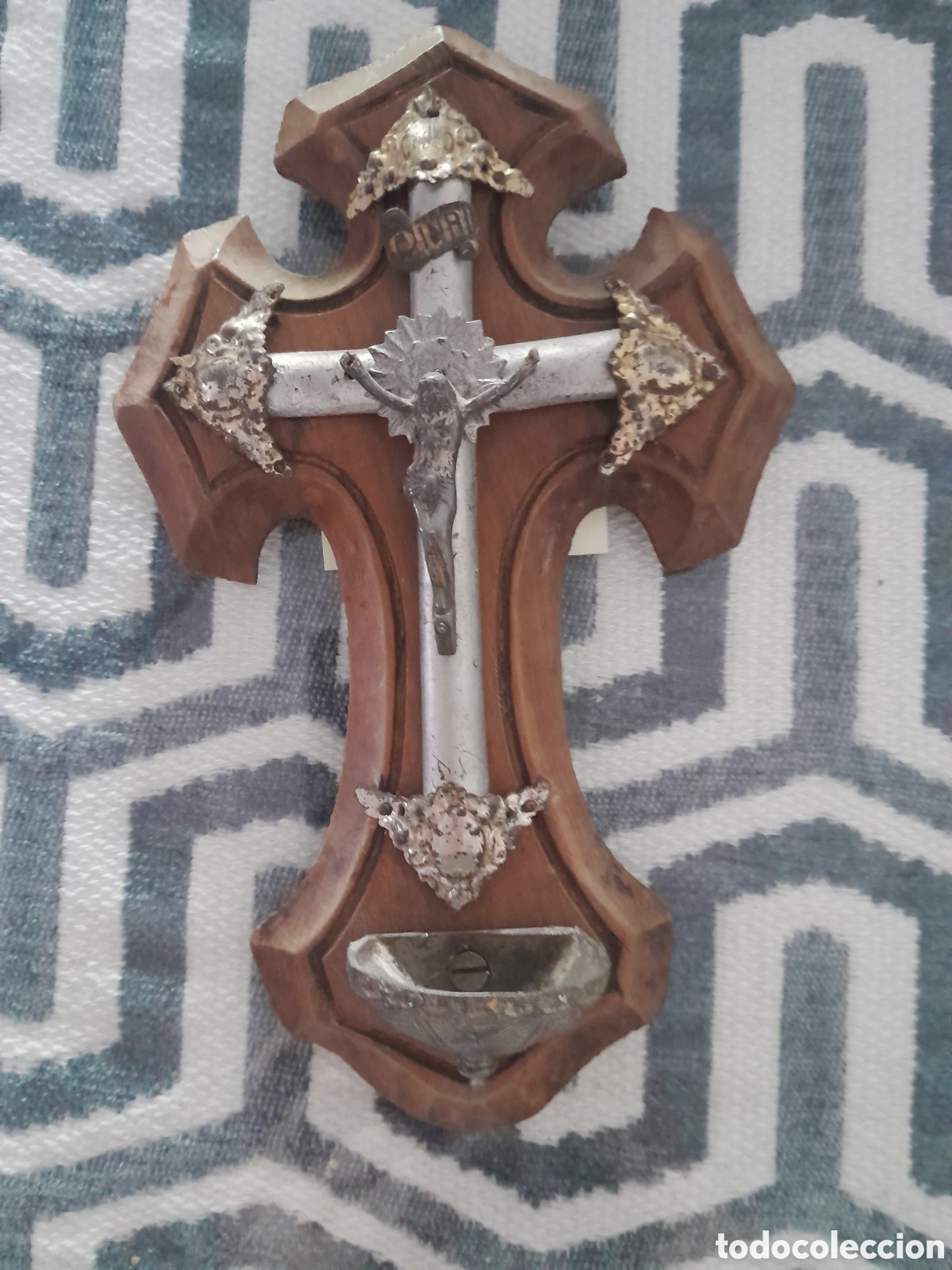 Antig&uuml;edades: Cruz de madera de 12 x 19 - Foto 1