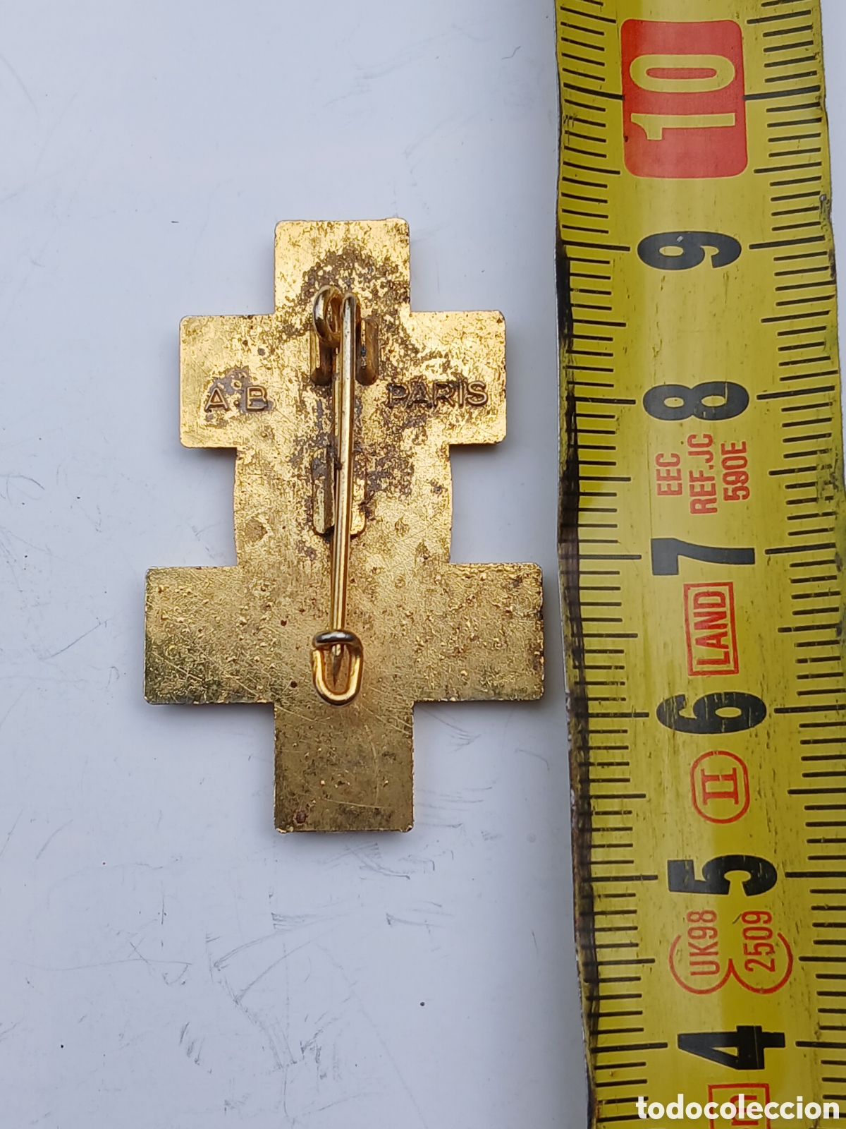 Antig&uuml;edades: Broche religioso juana de arco a.b paris - Foto 2
