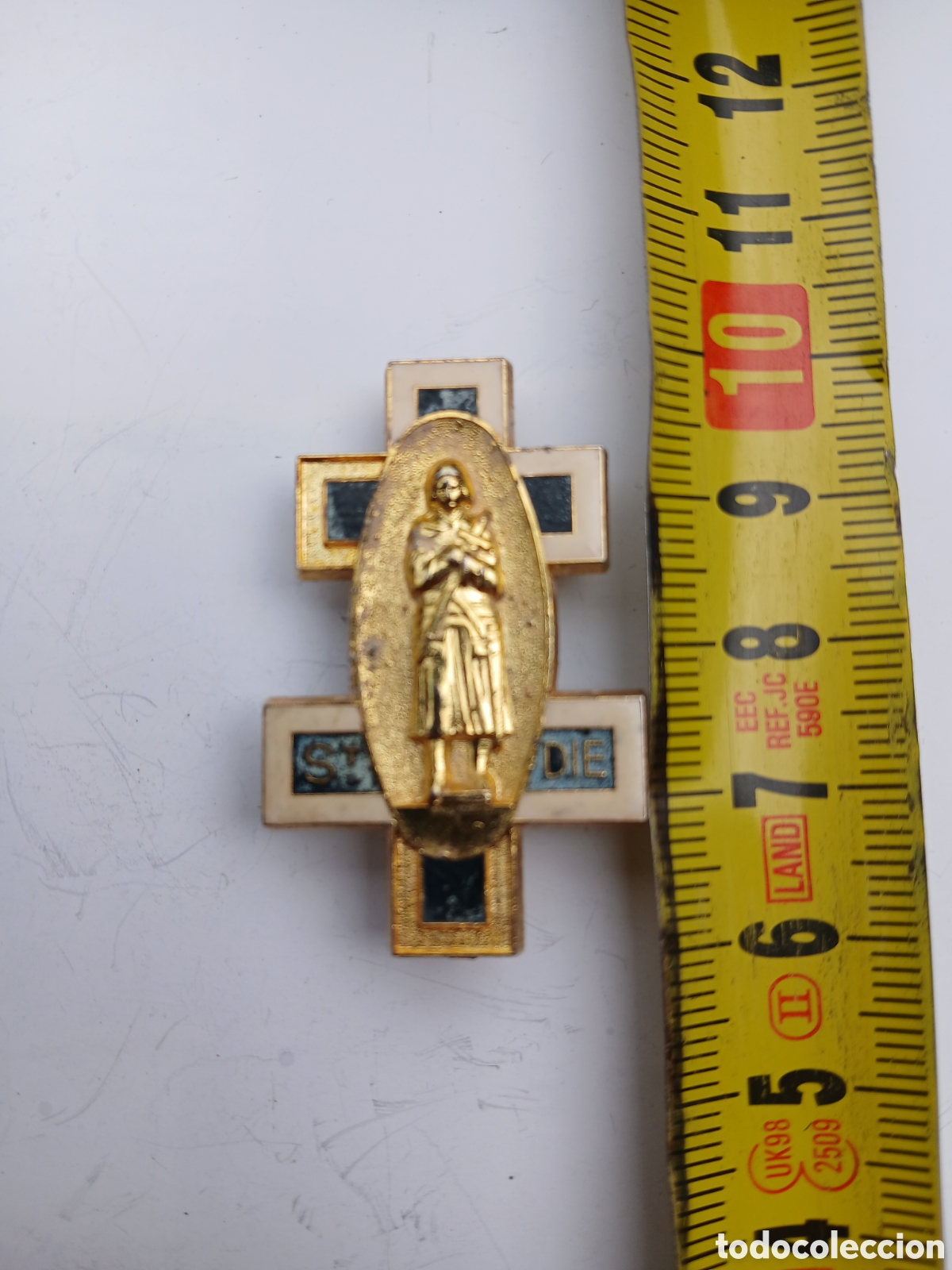 Antig&uuml;edades: Broche religioso juana de arco a.b paris - Foto 1