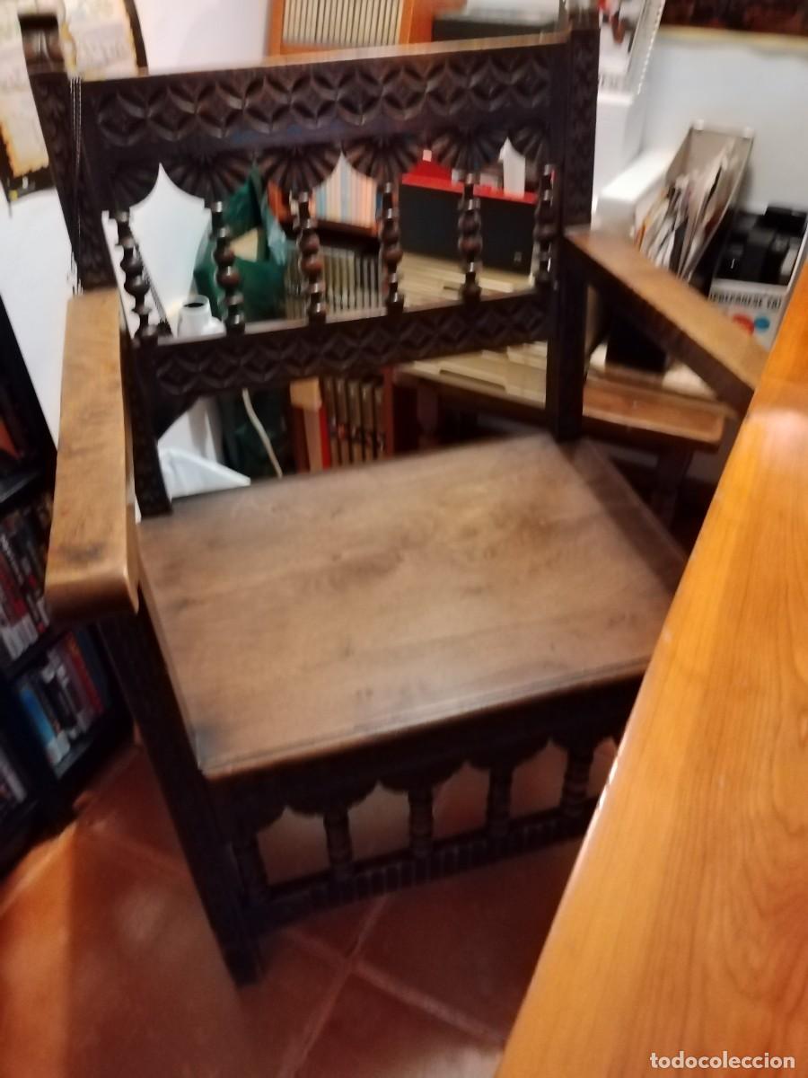 Antig&uuml;edades: Mesa de escritorio y silla tallada manualmente - Foto 3