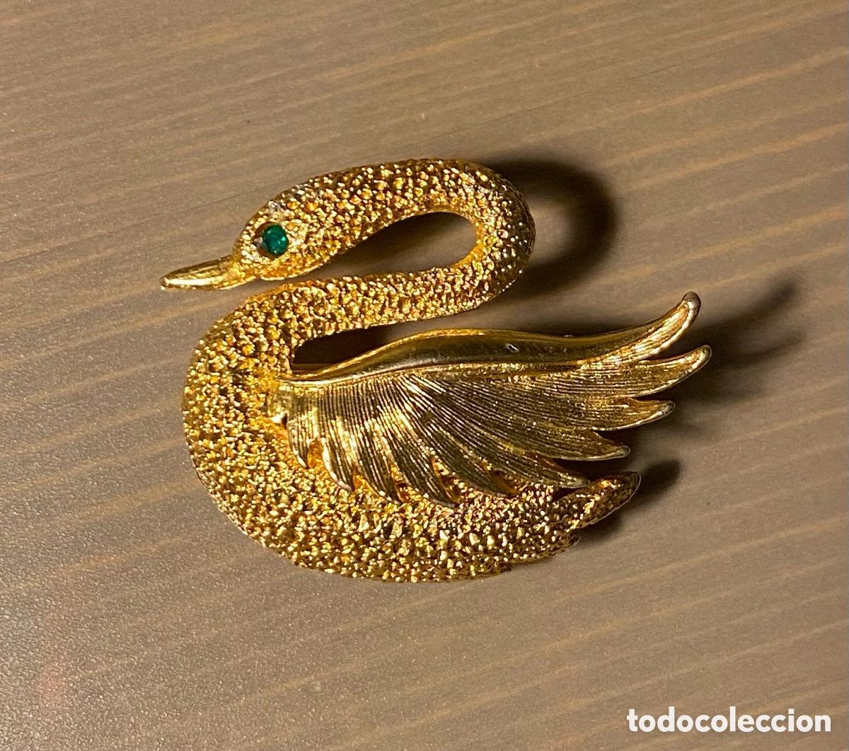 Antig&uuml;edades: Broche vintage cisne dorado - Foto 1