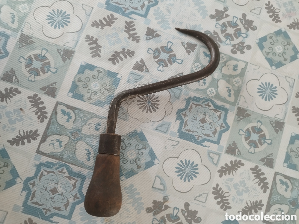 Antig&uuml;edades: Gancho mango madera para alpacas etc - Foto 1