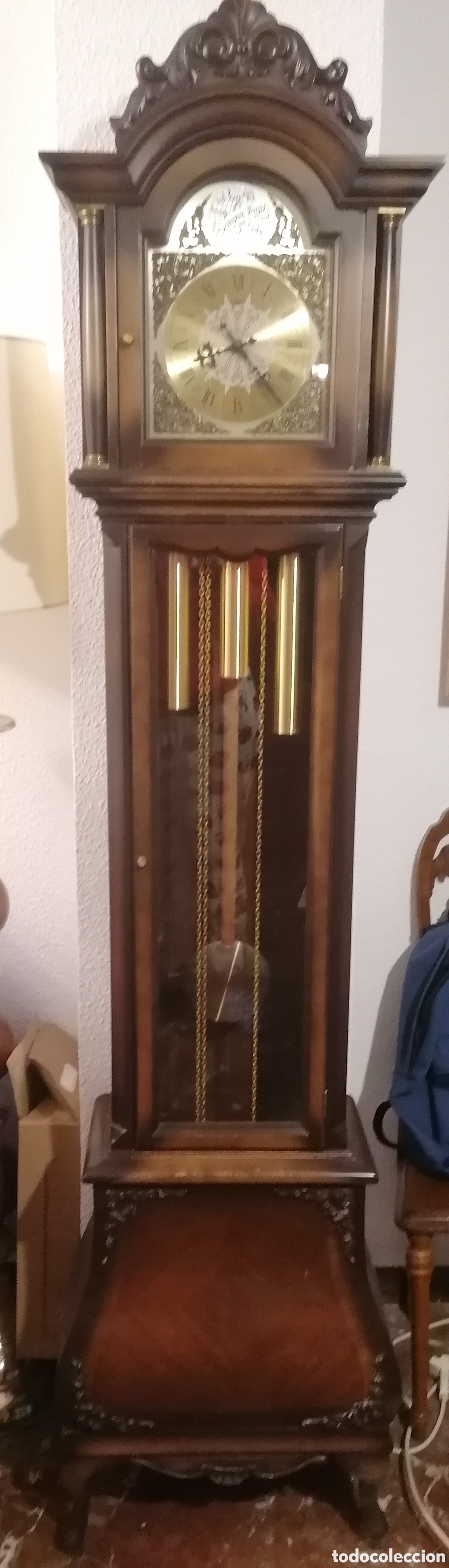 Antig&uuml;edades: Reloj de pie antiguo Tempus Futgi - Foto 4