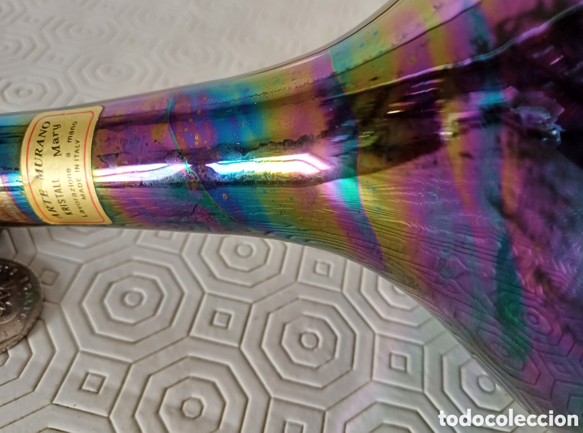 Antig&uuml;edades: Jarr&oacute;n cristal murano iridescente - Foto 4