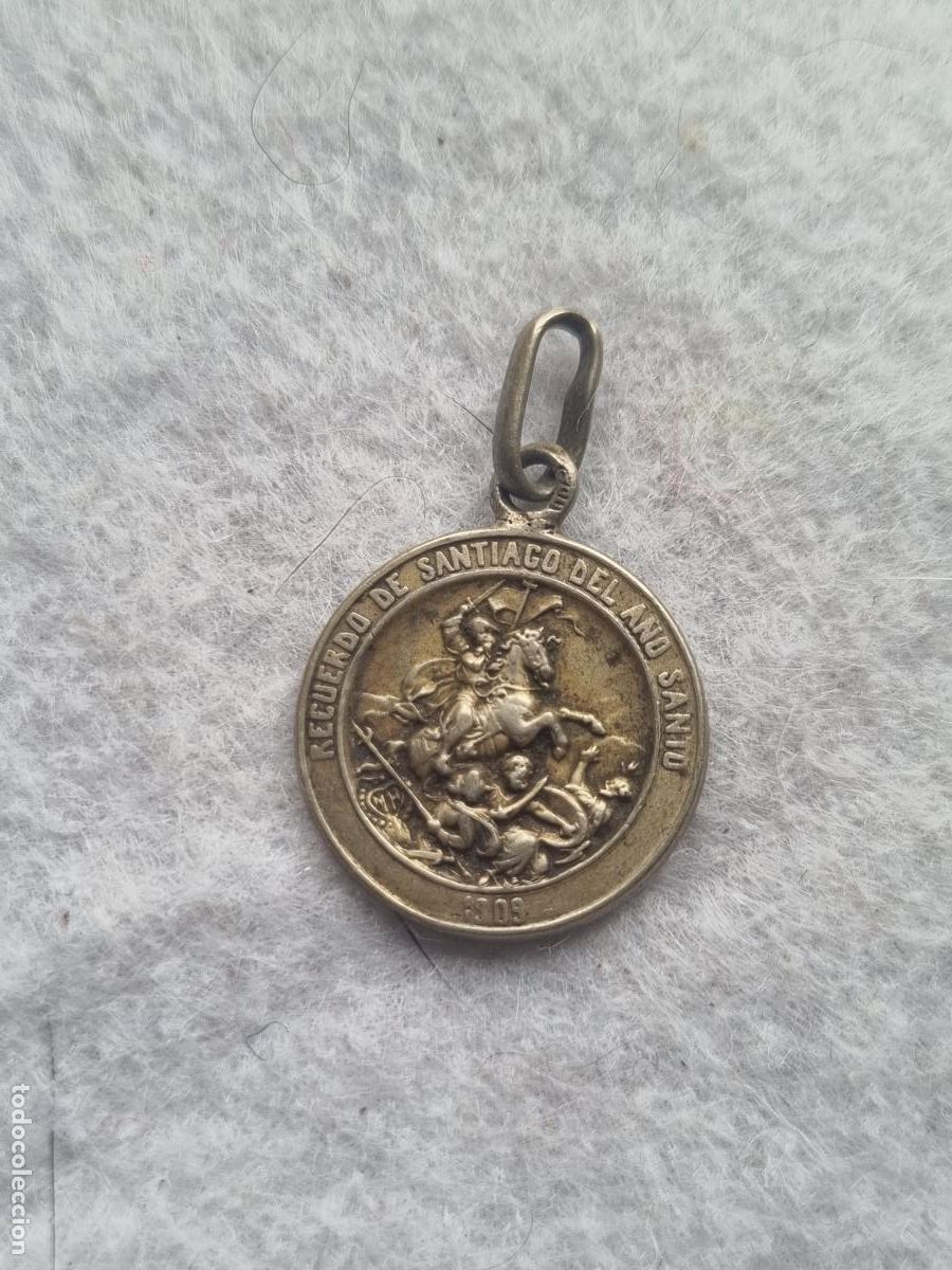 Antiques: SANTIAGO A&Ntilde;O SANTO 1909 MINIATURA CURIOSA BATALLA CLAVIJO M6