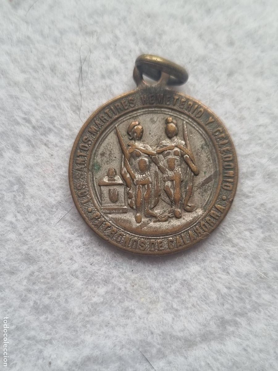 Antiquit&eacute;s: HEMETERIO Y CELEDONIO PATRONOS CALAHORRA ANTIGUA METAL M6