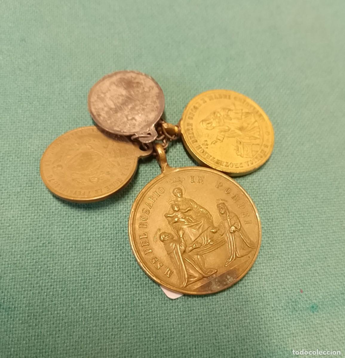 Antig&uuml;edades: Conjunto de 4 medallitas religiosas - Foto 3