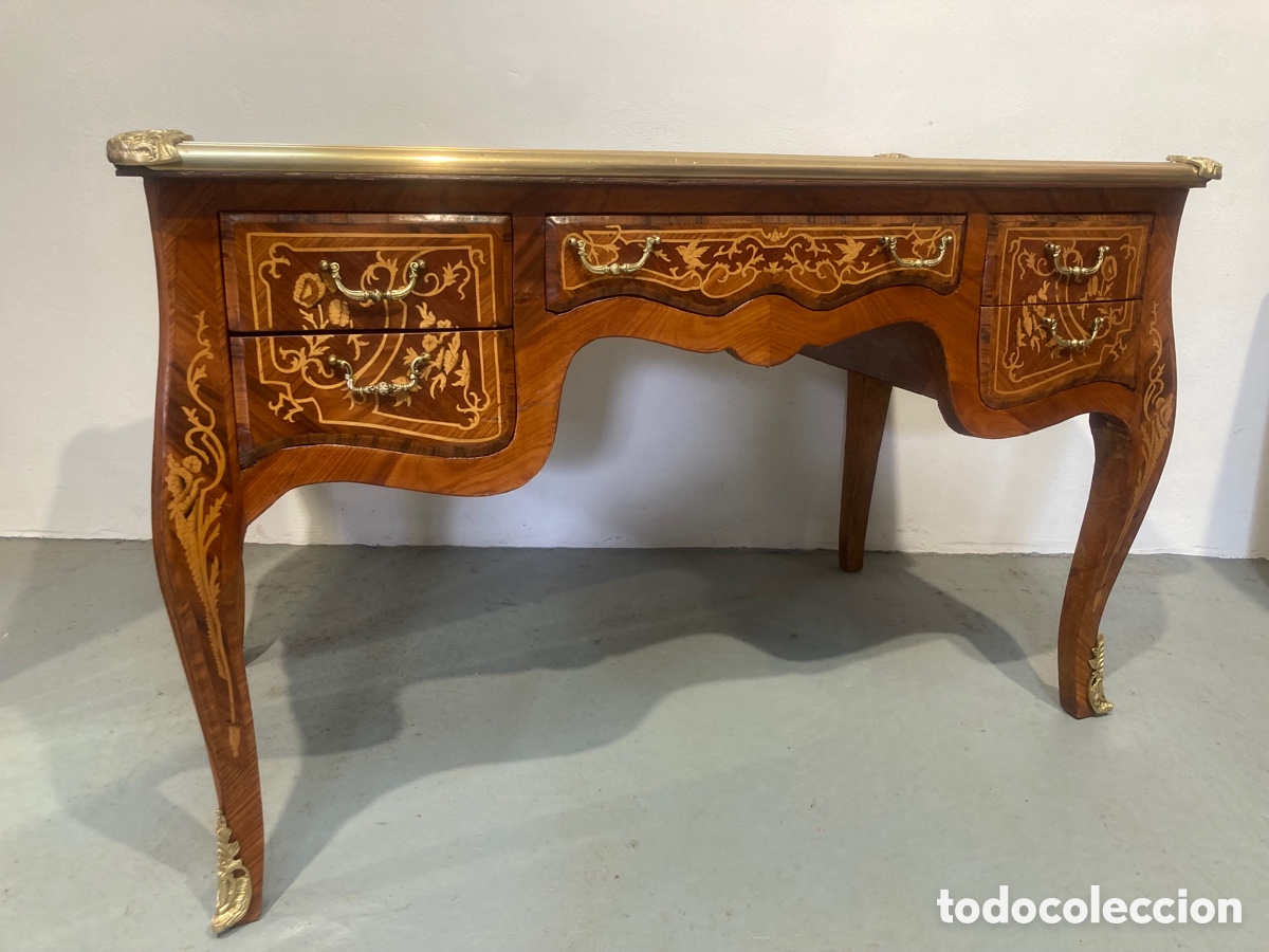 Antig&uuml;edades: Mesa antigua marqueter&iacute;a y bronces - Foto 4