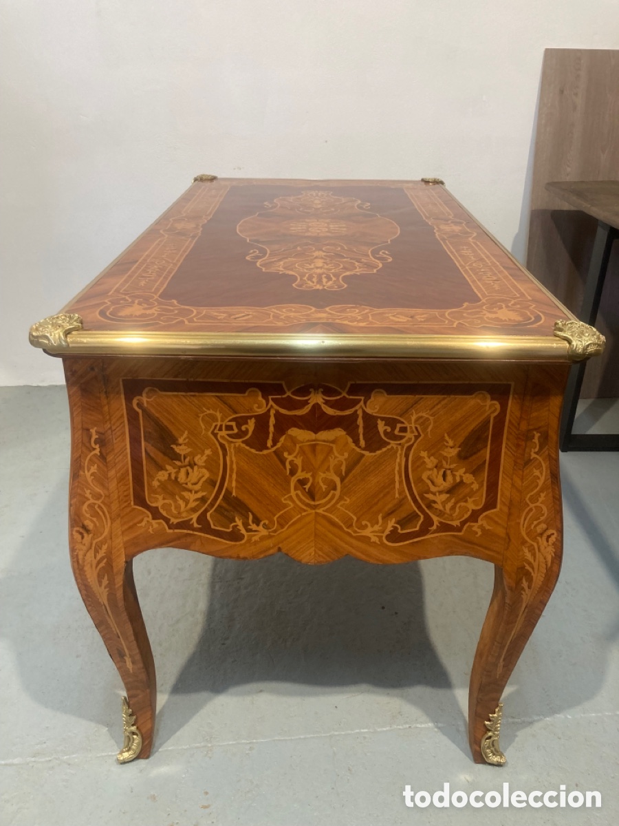 Antig&uuml;edades: Mesa antigua marqueter&iacute;a y bronces - Foto 16