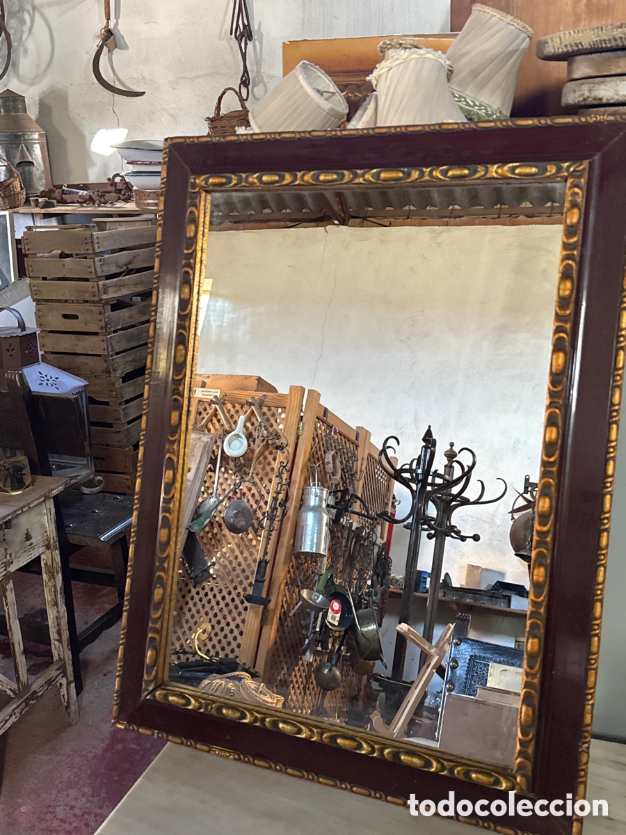 Antig&uuml;edades: Espejo de madera antiguo - Foto 1