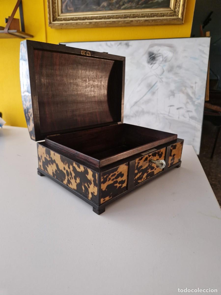 Antig&uuml;edades: CAJA CAREY Y MADERA. APROX 1940. - Foto 13