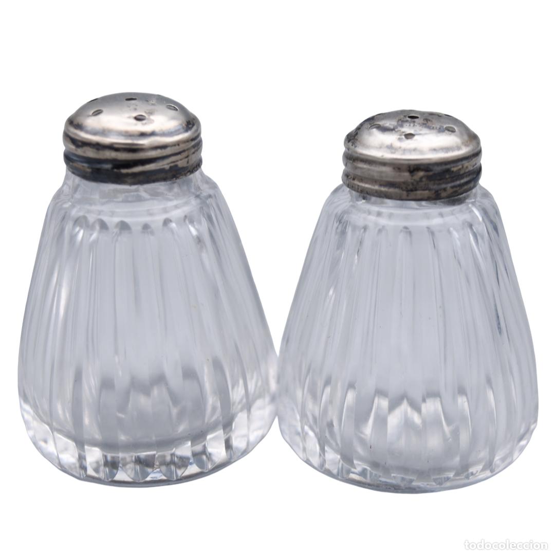 Antig&uuml;edades: Saleros de plata y cristal - Foto 1