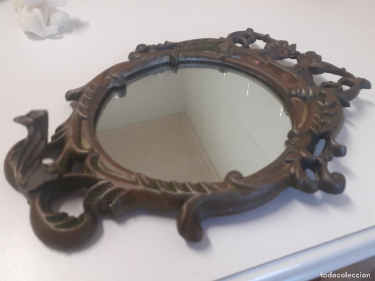 Antig&uuml;edades: Espejo antiguo con colgador - Foto 4