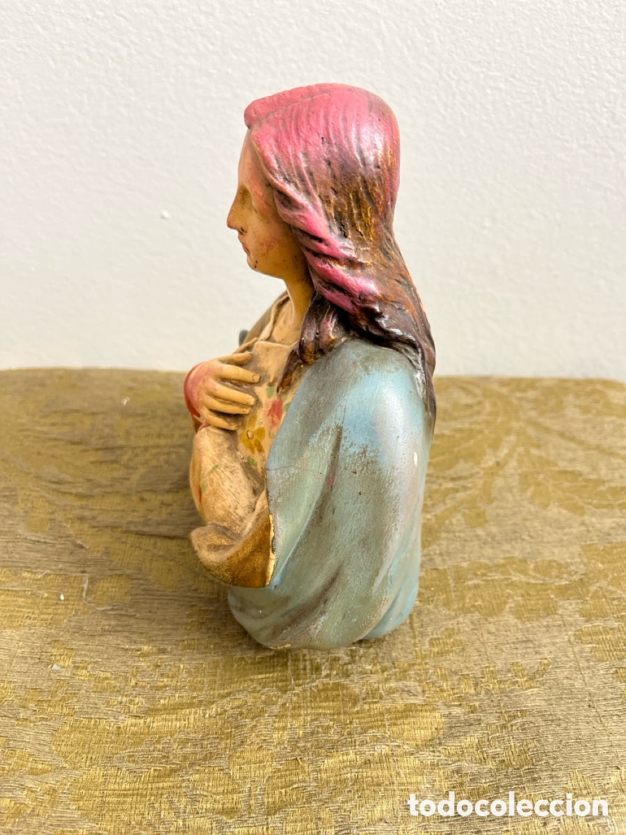 Antig&uuml;edades: Busto de la Virgen Mar&iacute;a en escayola. - Foto 8
