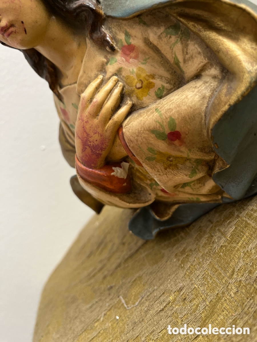 Antig&uuml;edades: Busto de la Virgen Mar&iacute;a en escayola. - Foto 9