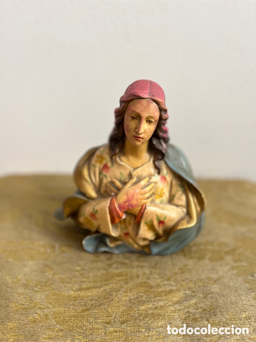 Antig&uuml;edades: Busto de la Virgen Mar&iacute;a en escayola. - Foto 1