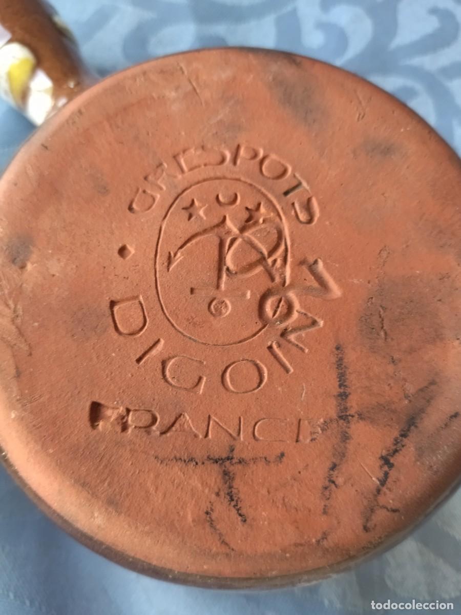 Antig&uuml;edades: Lote de 2 cazuelitas de gres con mango, Gres pot Digoin France - Foto 9
