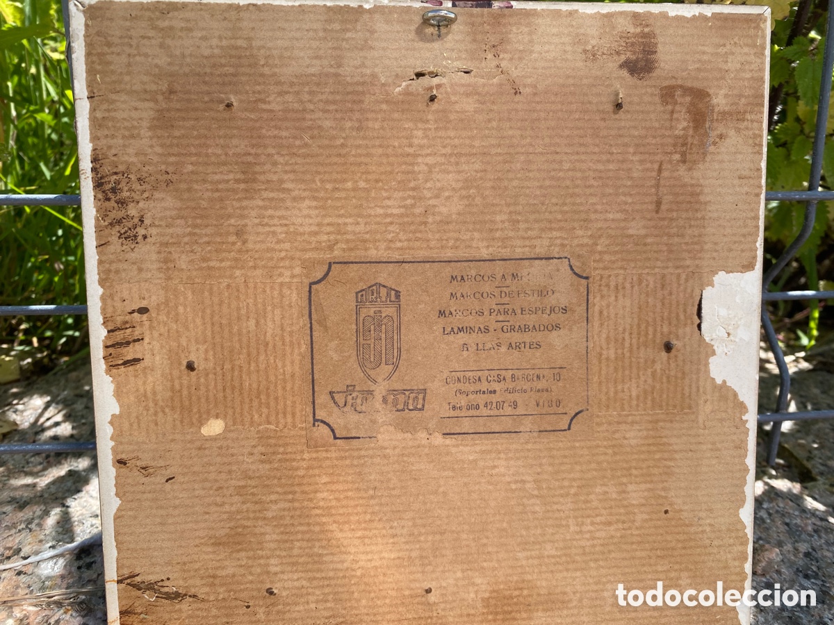 Antig&uuml;edades: Azulejo enmarcado pintado con firma - Foto 6