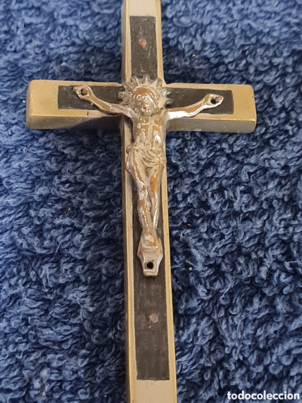 Antig&uuml;edades: 3 cruces demetal y nacar antiguas - Foto 4