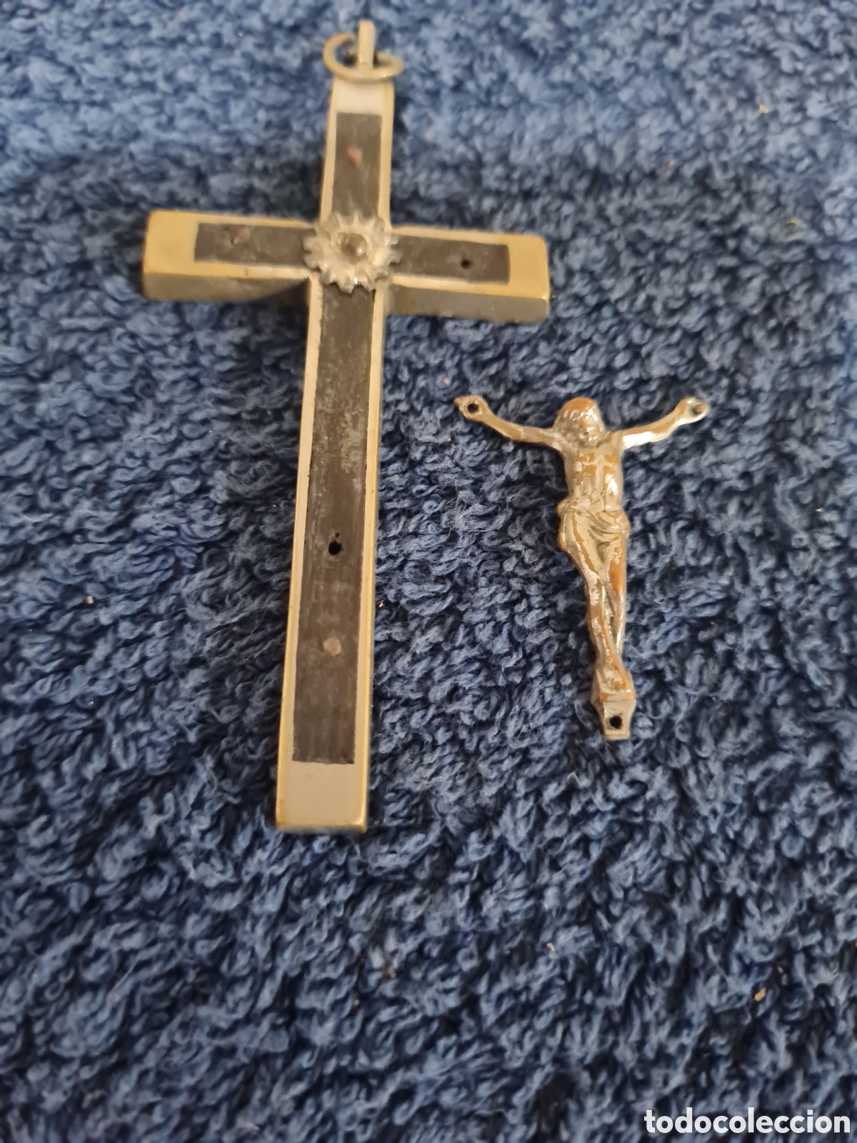 Antig&uuml;edades: 3 cruces demetal y nacar antiguas - Foto 6