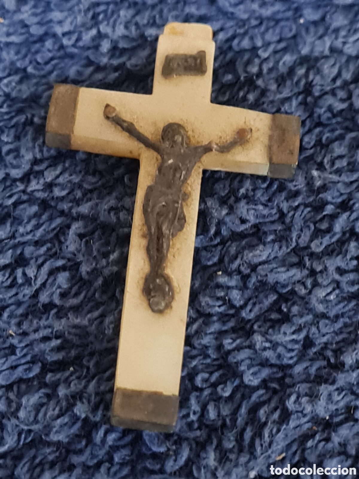 Antig&uuml;edades: 3 cruces demetal y nacar antiguas - Foto 7