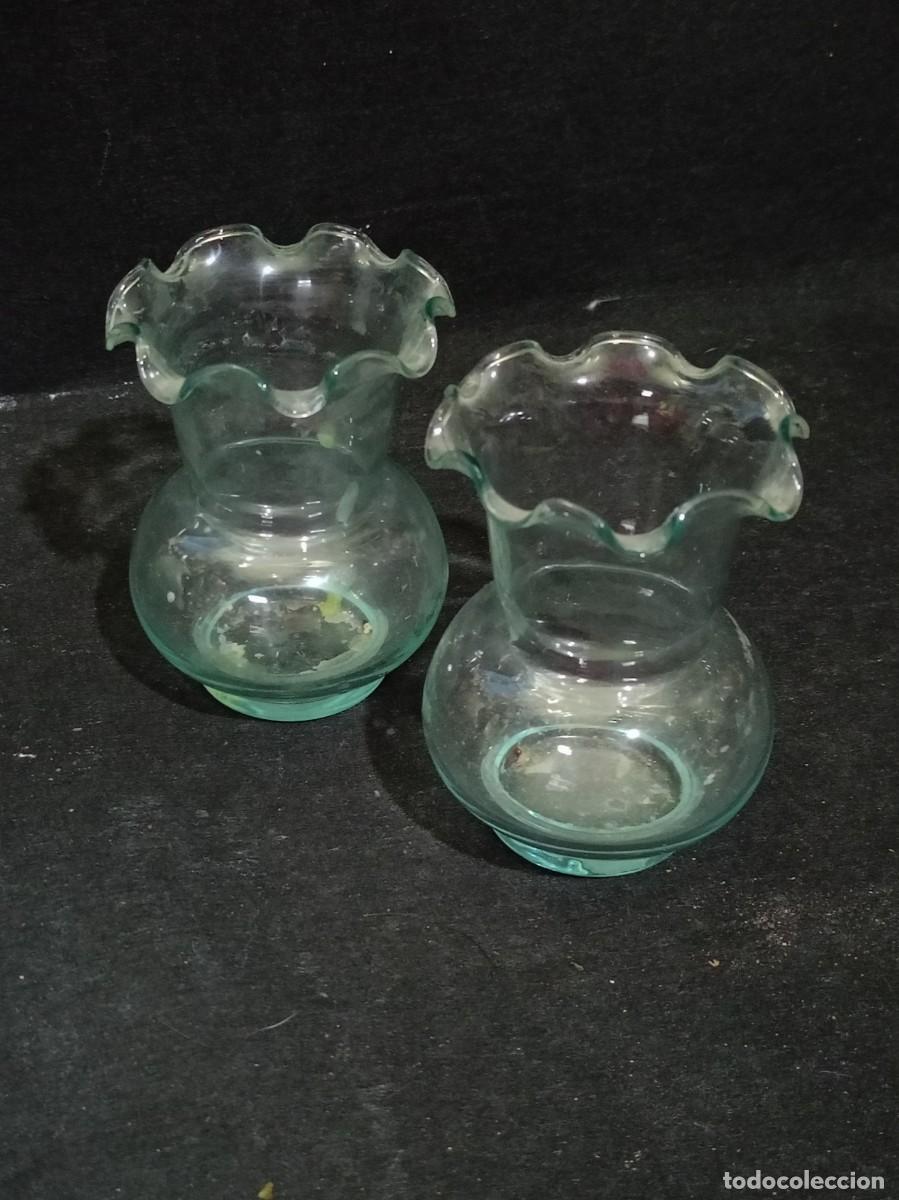 Antig&uuml;edades: juego jarroncitos de cristal - Foto 1