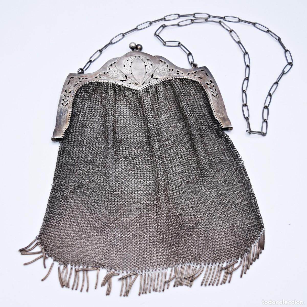 Antig&uuml;edades: Bolso antiguo de plata .800 - Foto 4