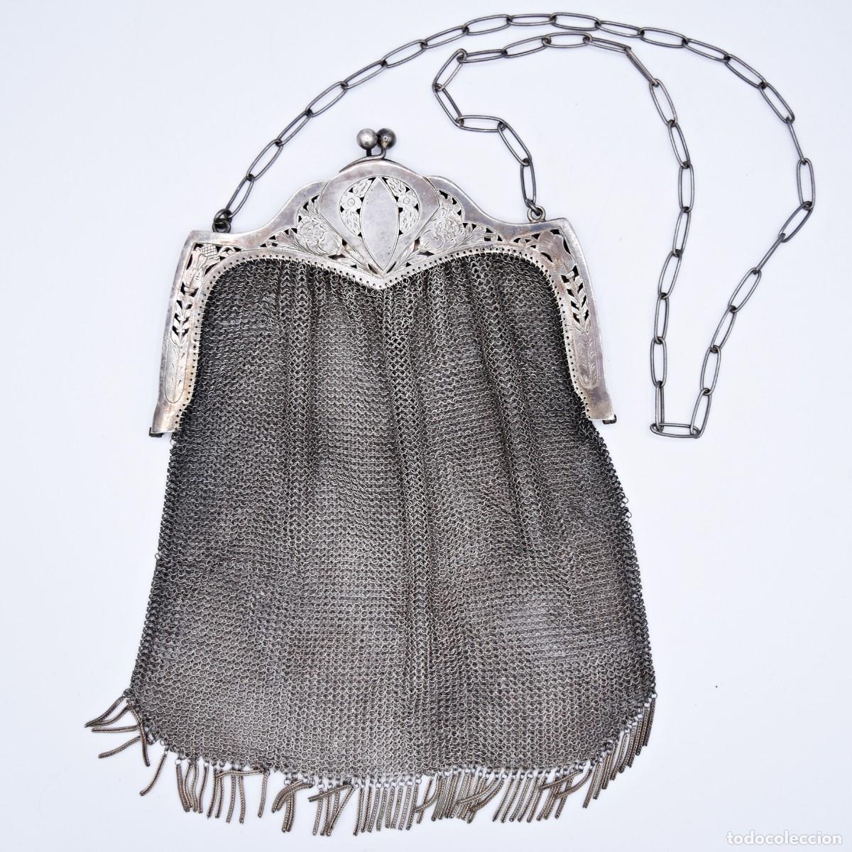Antig&uuml;edades: Bolso antiguo de plata .800 - Foto 5