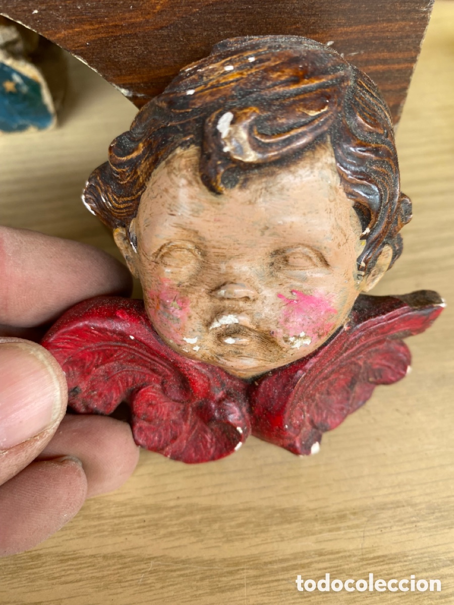 Antig&uuml;edades: &Aacute;ngel pintado original - Foto 2