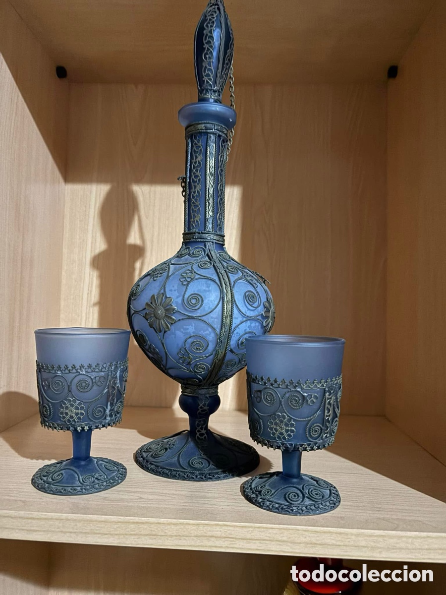 Antig&uuml;edades: Juego vasos y licorera - Foto 5
