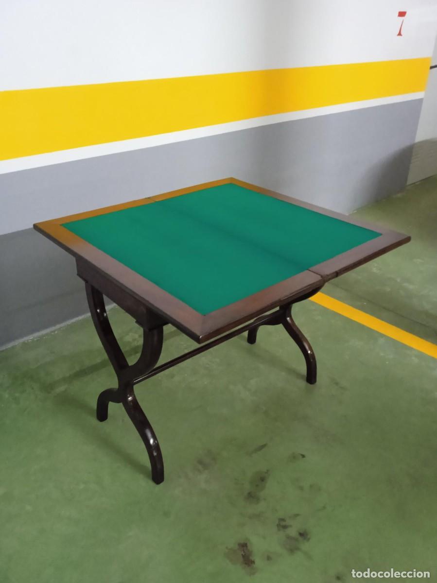Antig&uuml;edades: Mesa de juego de caoba - Foto 2