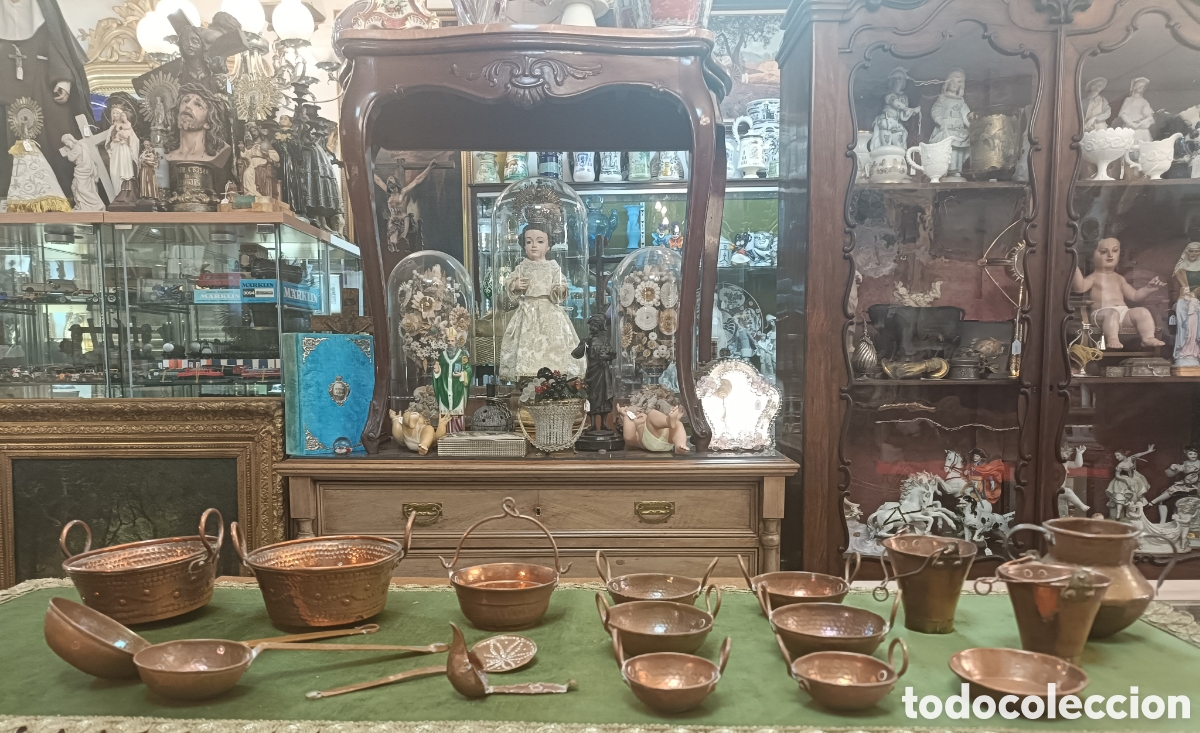 Antiques: GRAN LOTE 17 PIEZAS DE COBRE EN MINIATURAS.