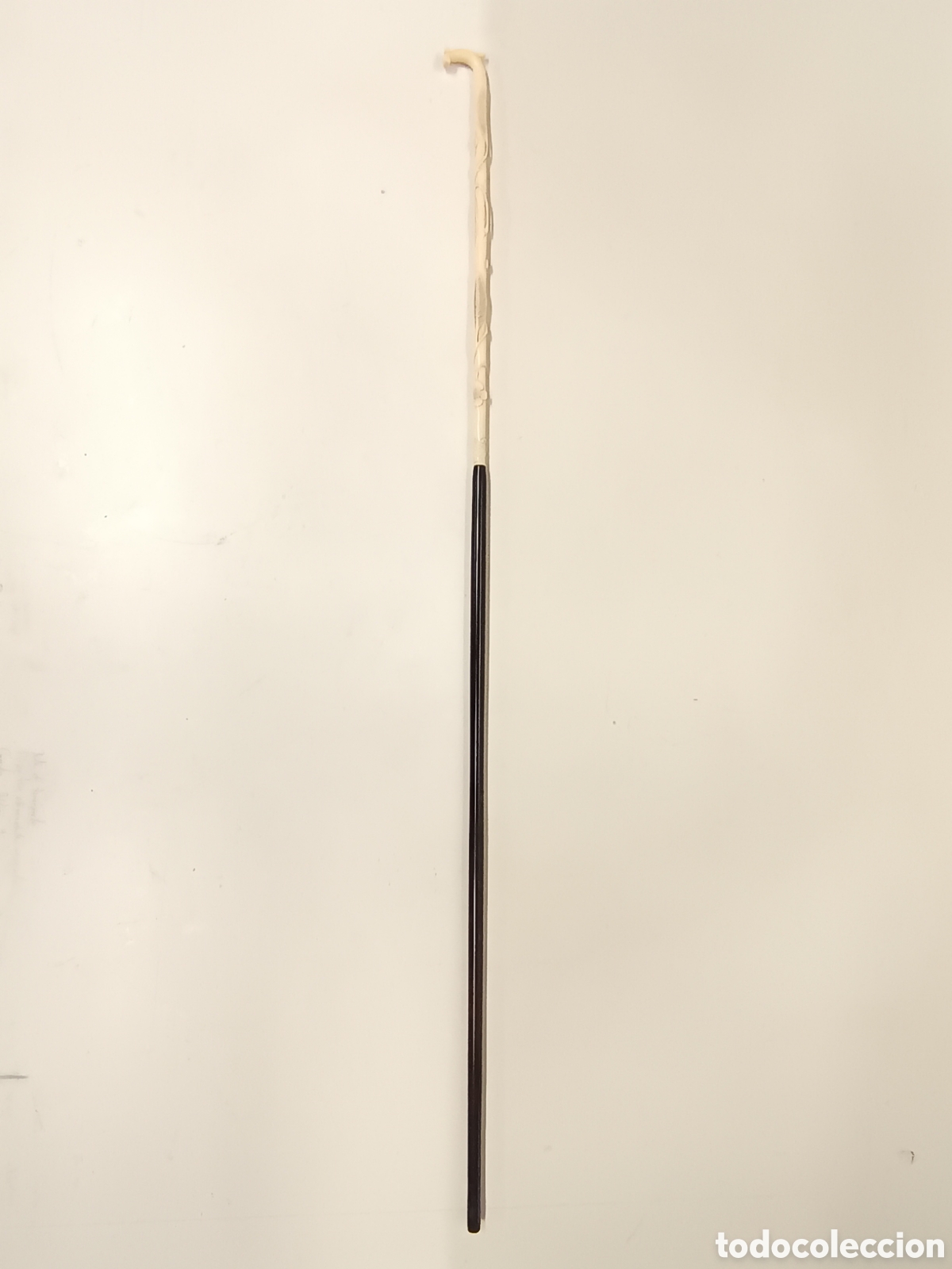 Antig&uuml;edades: Bast&oacute;n delgado empu&ntilde;adura marf - Foto 1