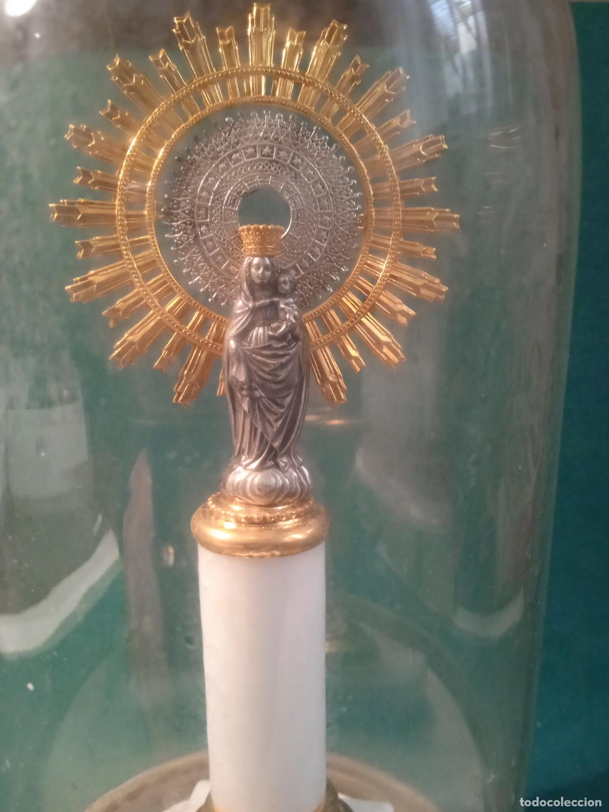 Antig&uuml;edades: VIRGEN DEL PILAR EN C&Uacute;PULA DE CRISTAL - Foto 2