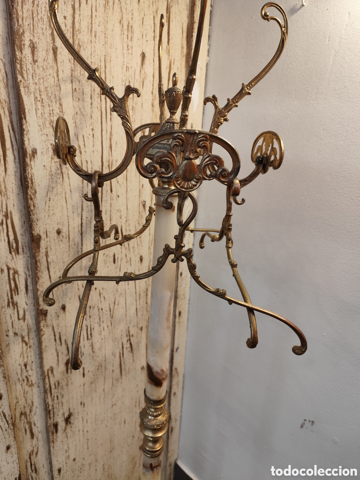 Antig&uuml;edades: Perchero bronce y m&aacute;rmol - Foto 2