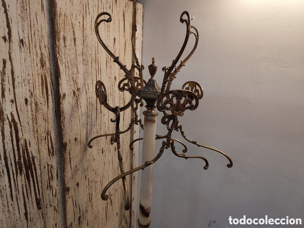 Antig&uuml;edades: Perchero bronce y m&aacute;rmol - Foto 4