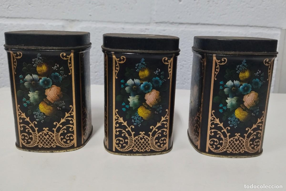Antig&uuml;edades: Latas de t&eacute; Inglaterra conjunto de tres. - Foto 1