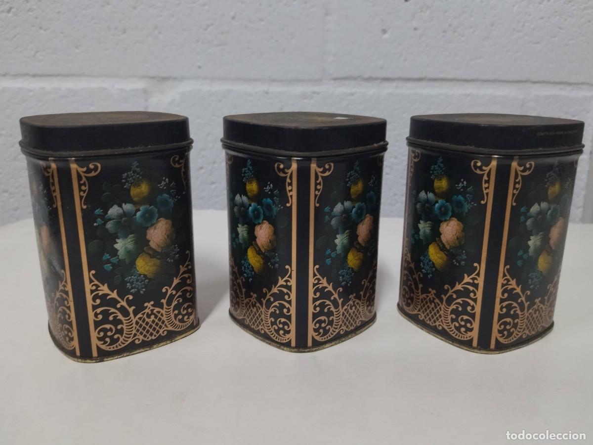 Antig&uuml;edades: Latas de t&eacute; Inglaterra conjunto de tres. - Foto 3