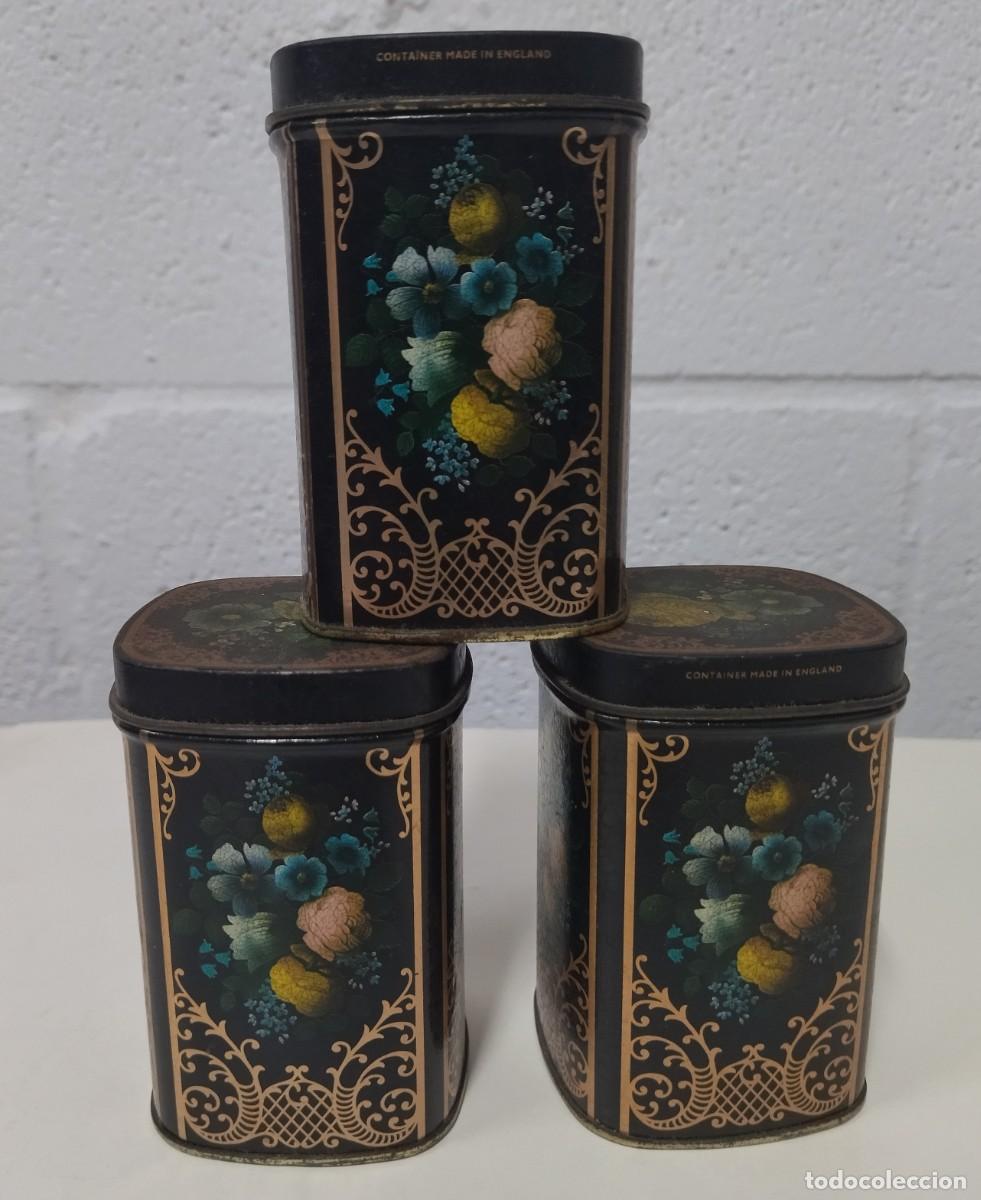 Antig&uuml;edades: Latas de t&eacute; Inglaterra conjunto de tres. - Foto 4